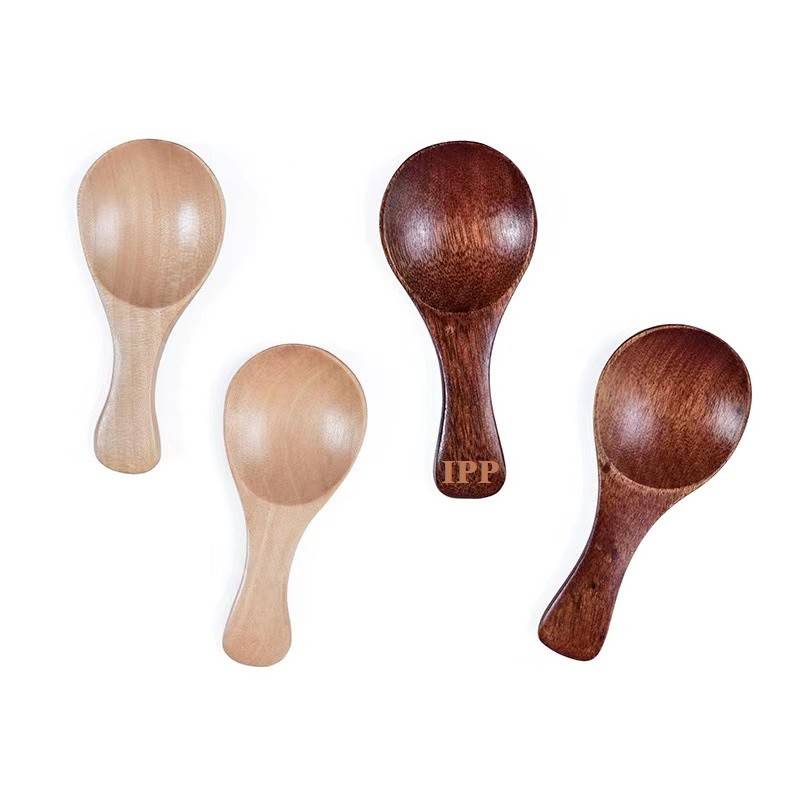 Wood Small Short Condiment Spoons 1