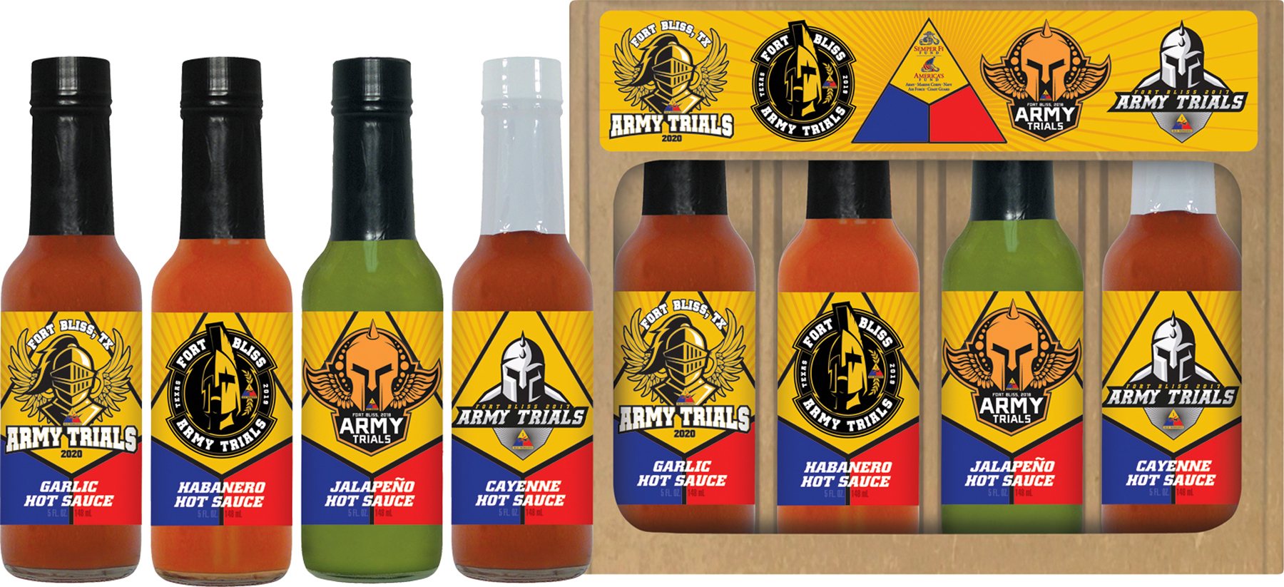 Four Pepper Hot Sauce Pack (4x5oz) 1