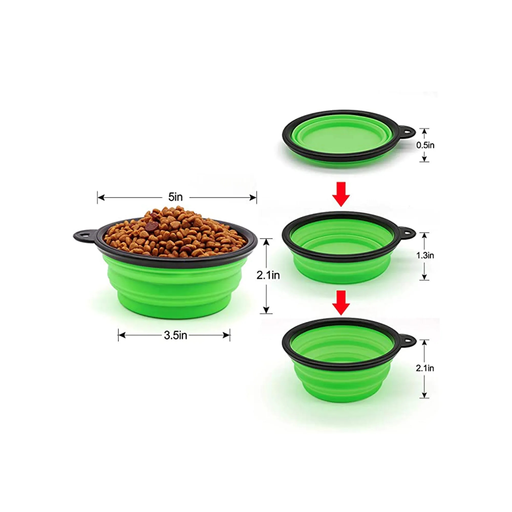 Silicone Collapsible Travel Dog Bowls 12oz 3