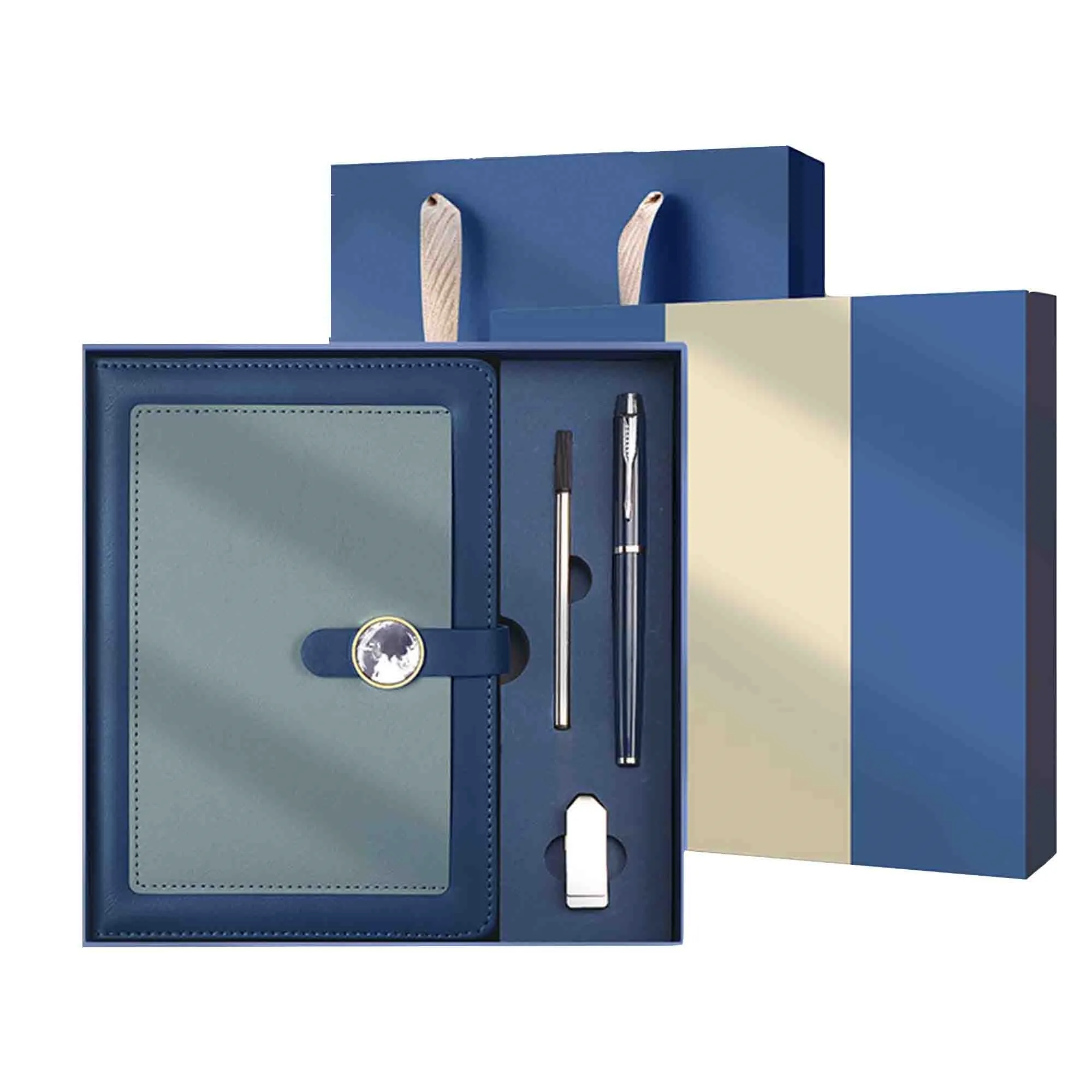 Gift Box Includes Notebook Pen Usb Flash Drive Refill 9