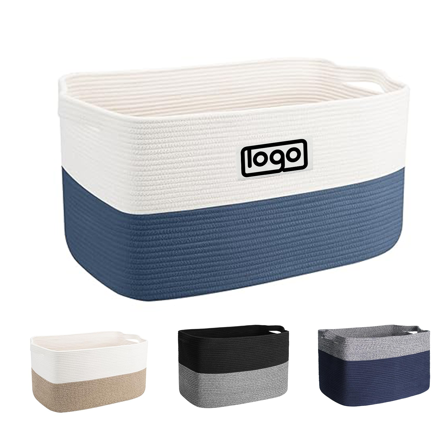 Foldable Cotton Rope Storage Basket 4