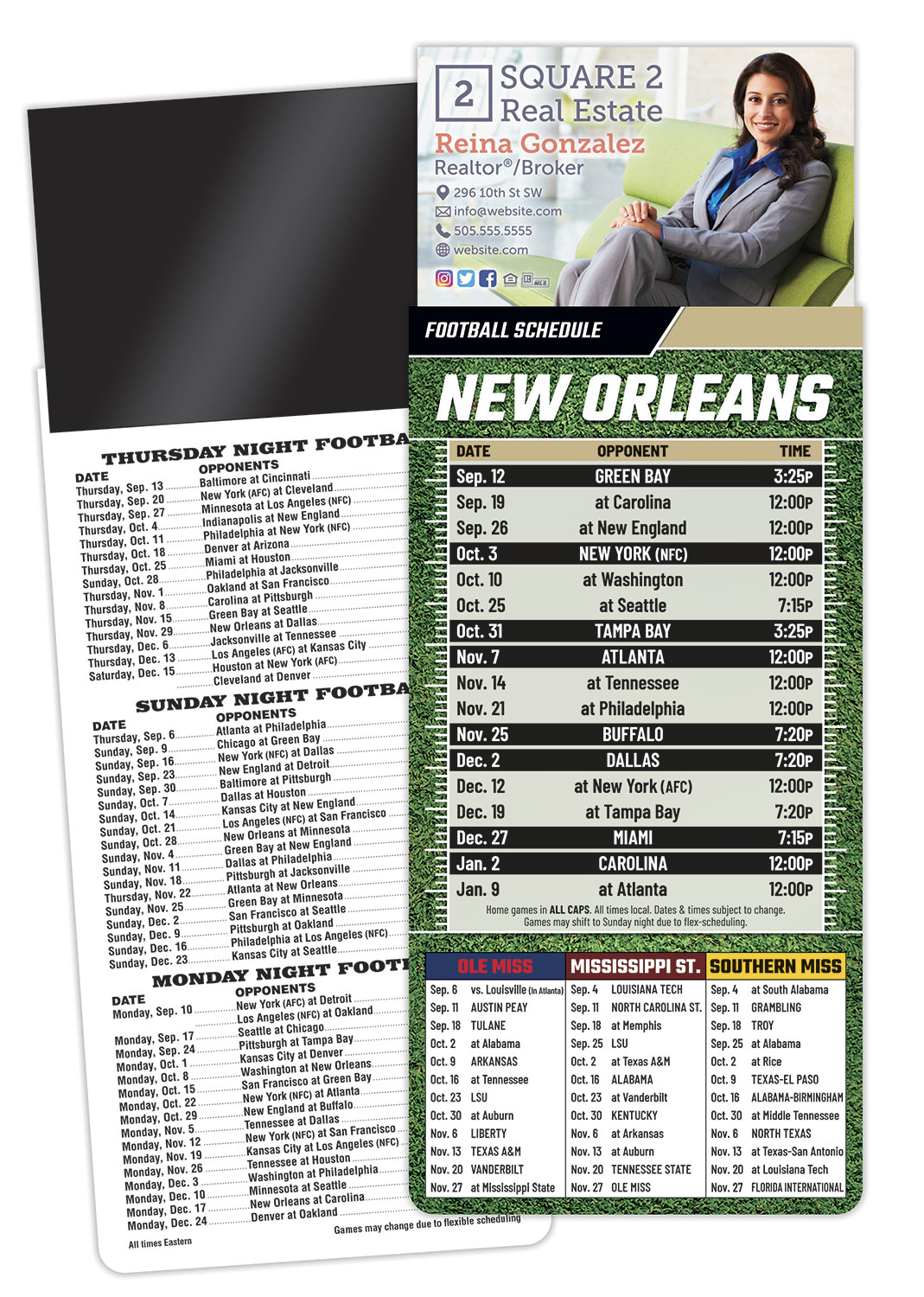 Magna-Card Business Card Magnet Football Schedules (3.5x9) 1