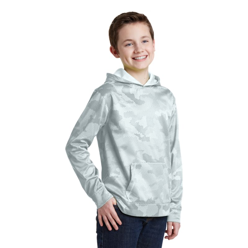 Sport-Tek Youth Sport-Wick CamoHex Fleece Hooded Pullover. 12