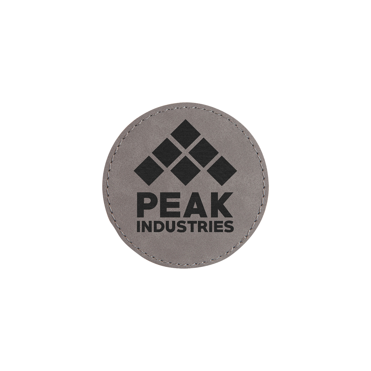 3" Gray Leatherette Round Patch with Adhesive