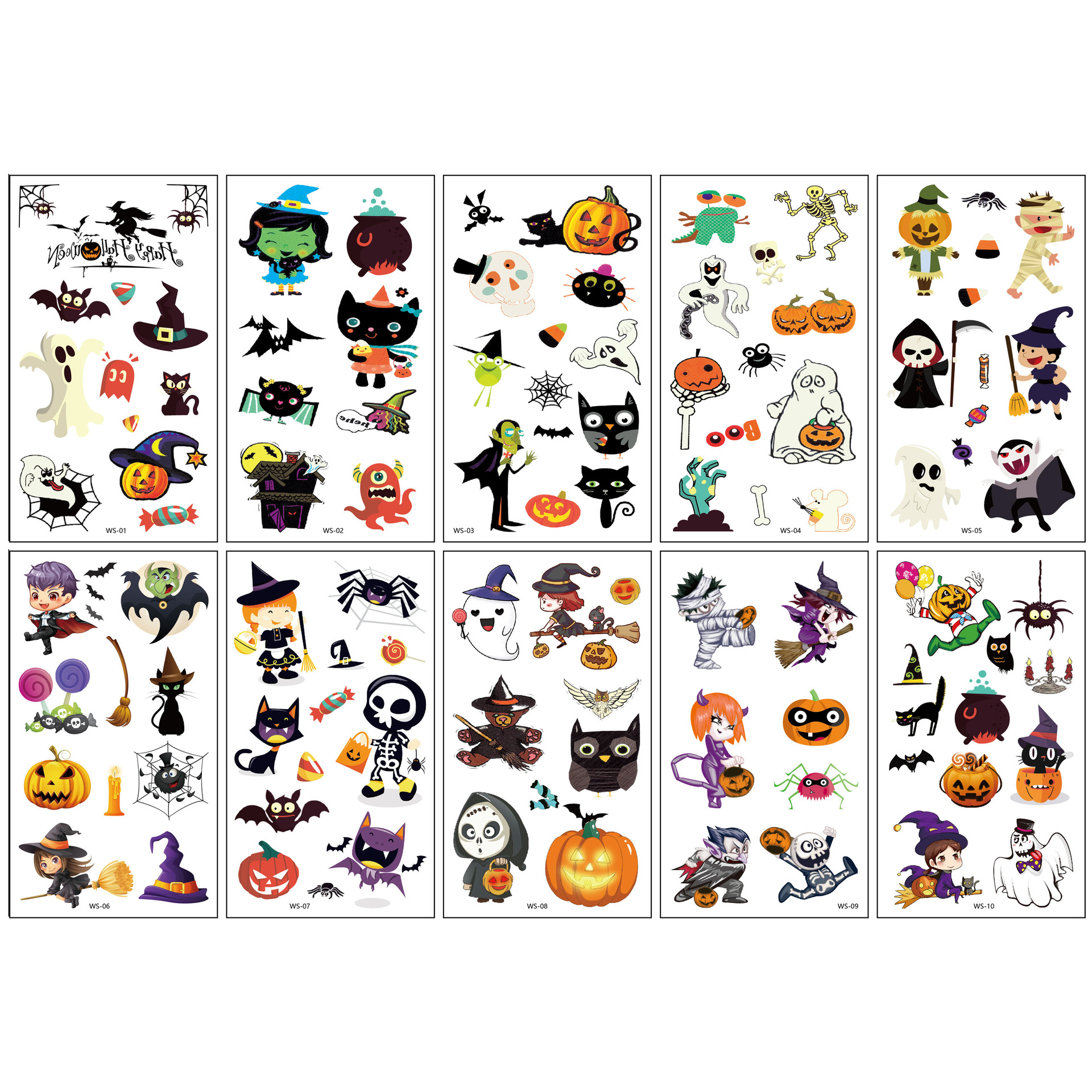 Halloween Temporary Tattoo Set (10 Sheets) 6