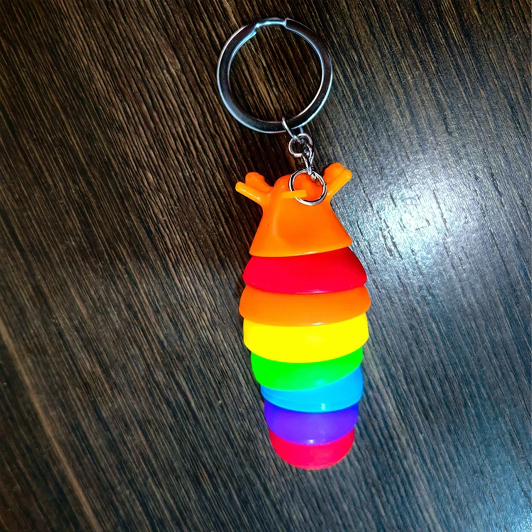 Plastic Intellectual Vent Caterpillar Keychain 4