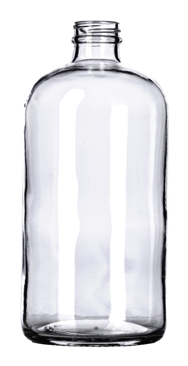 32 oz Clear Boston Round w/o Lids