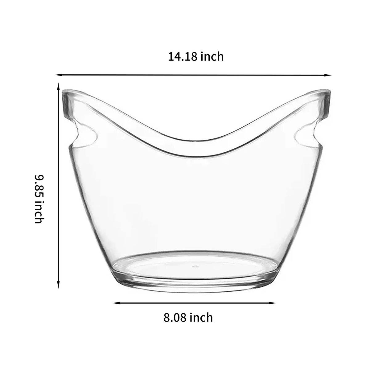 8L Clear Ice Bucket with Sturdy Plastic Design 2