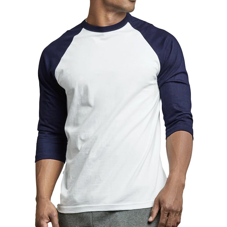 Men's 3/4 Sleeve Baseball T-Shirt - Medium Navy/White 1