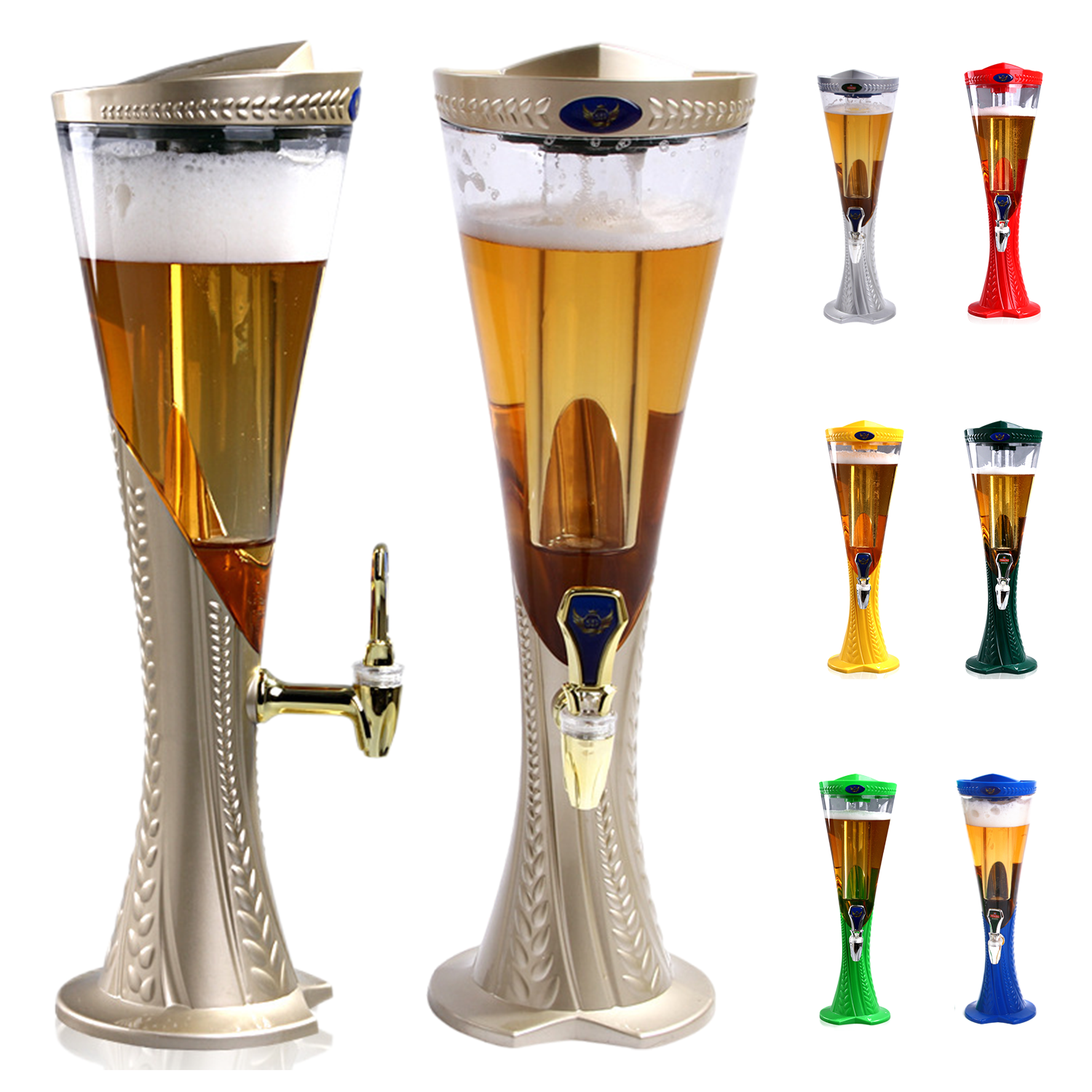 3L Beer Tower Drink Dispenser With Led Lights 3