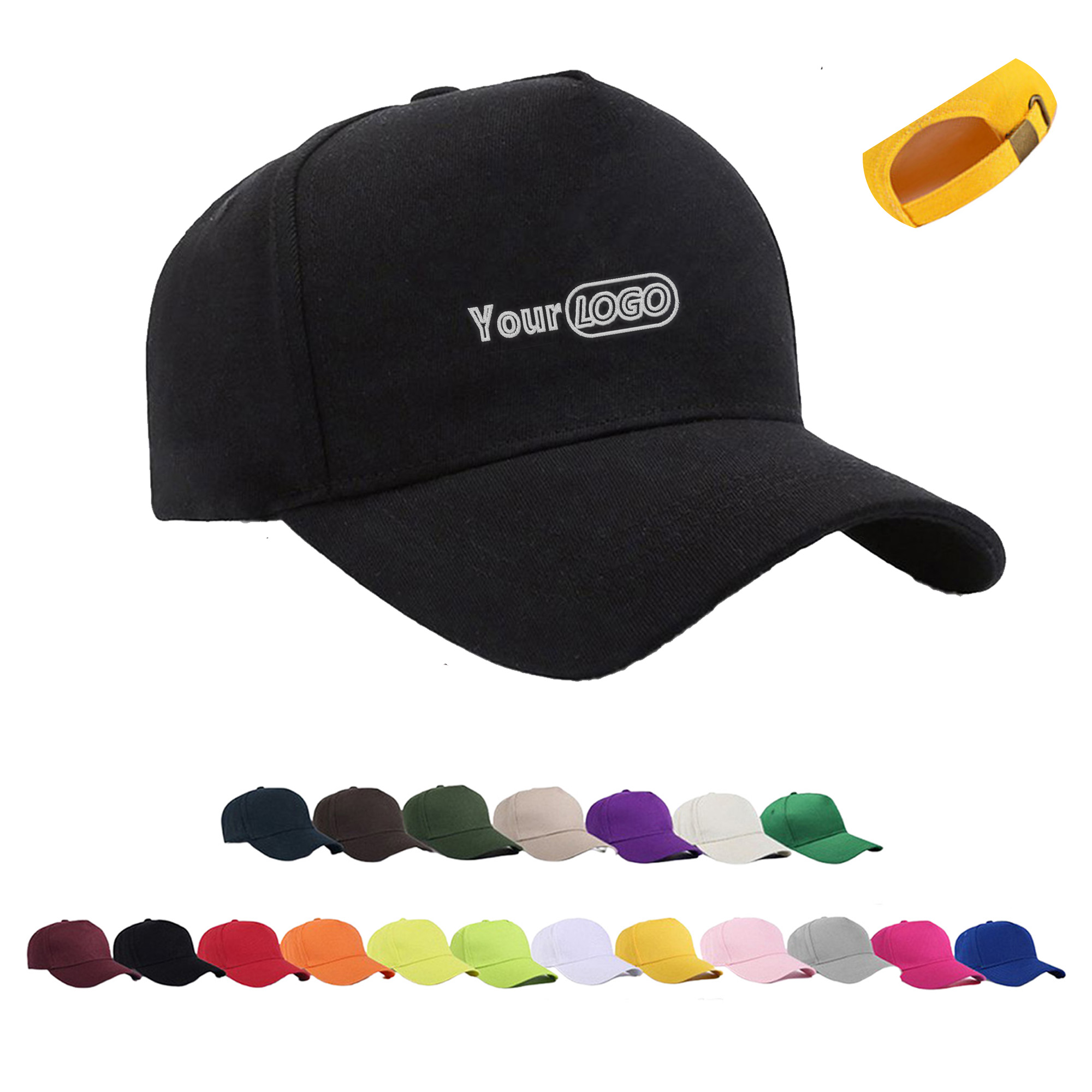 Cotton Adjustable 6 Panel Baseball Cap 8