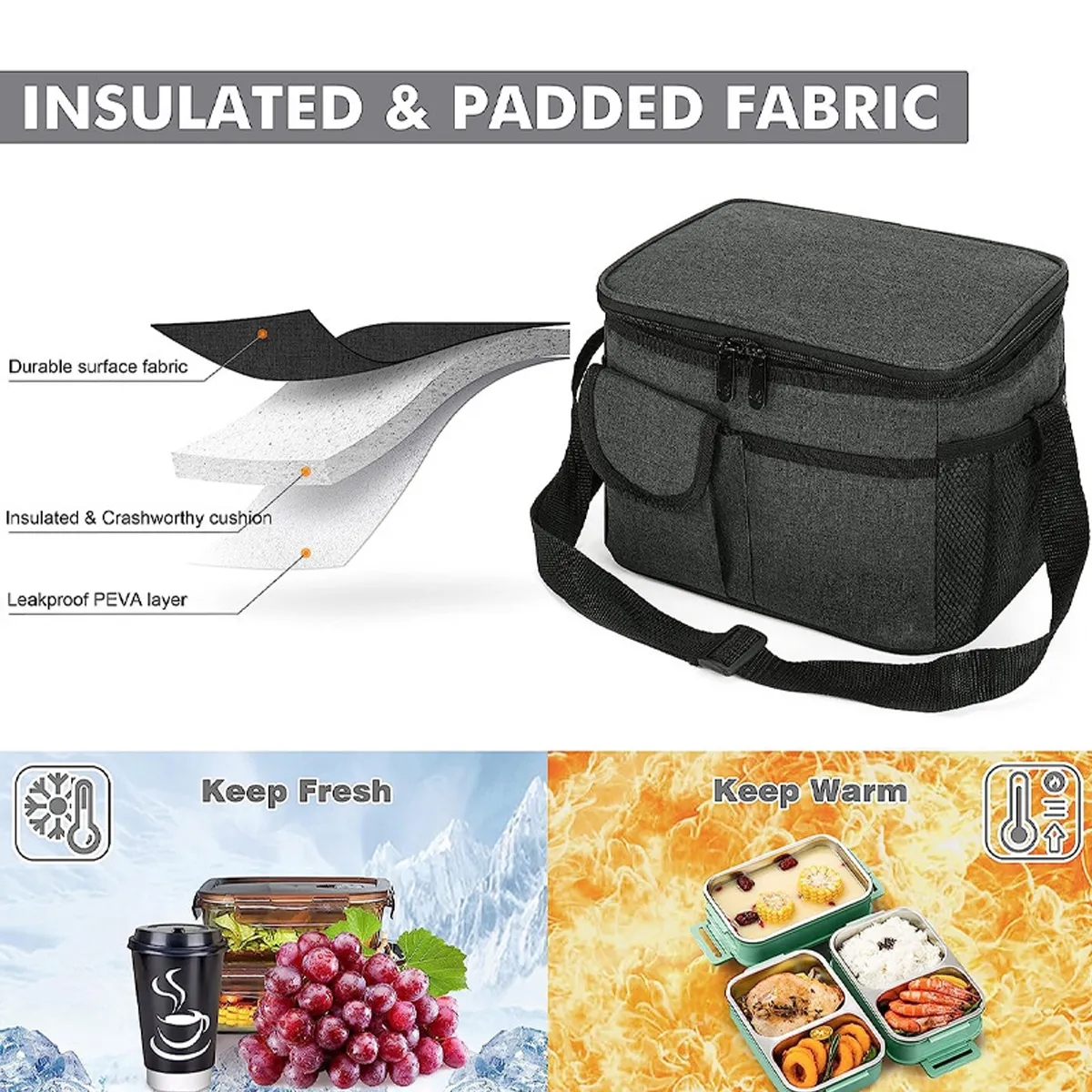 Reusable Multipurpose Leakproof Insulated Freezer Lunch Bag 6