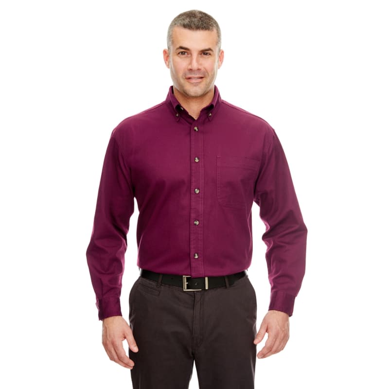 UltraClub Adult Cypress Long-Sleeve Twill With Pocket 1