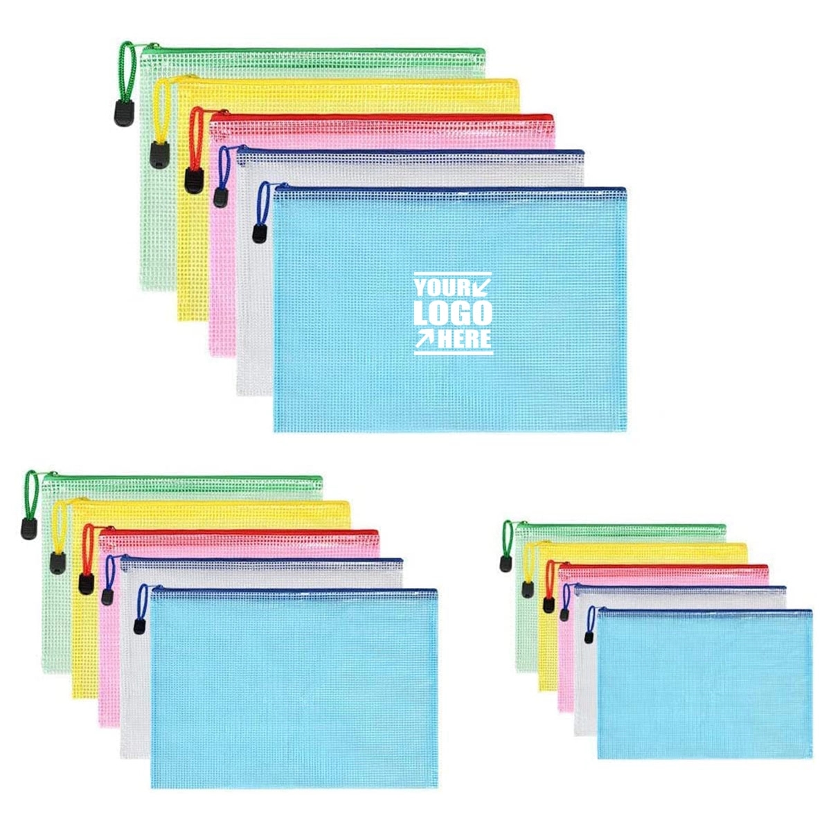 Waterproof Plastic Mesh Zipper Document Envelopes Folder 3