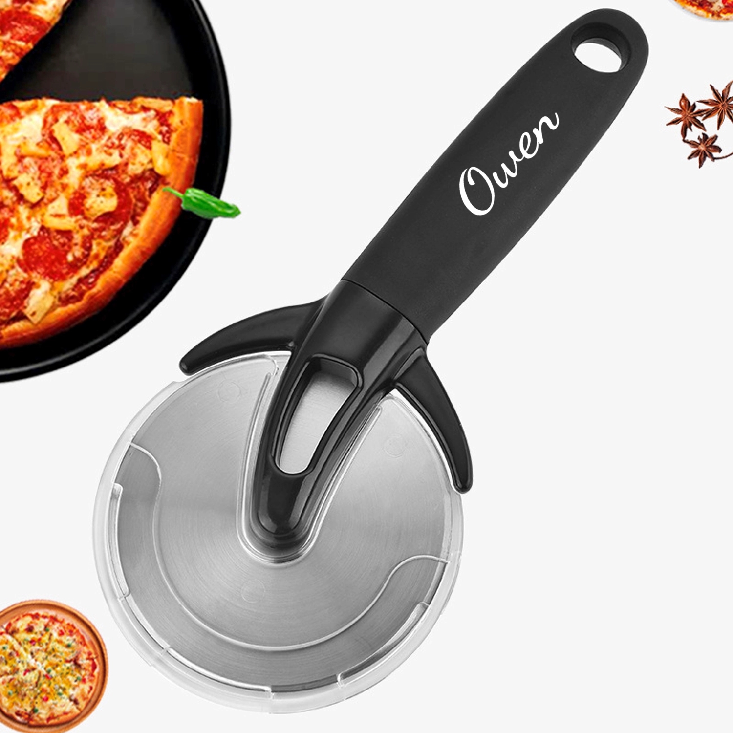 Stainless Steel Long Handle Pizza Cutter 2