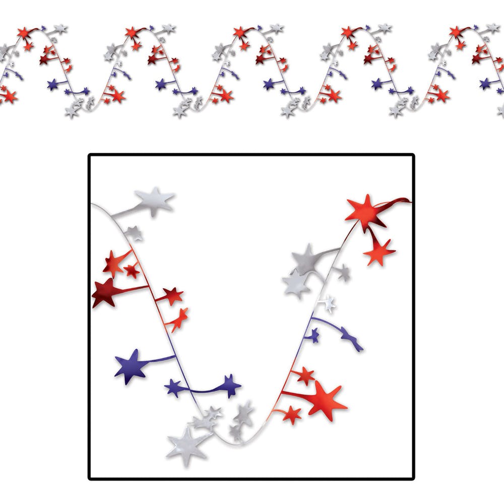 Gleam 'N Flex Garlands - Red Silver Blue 25' 2