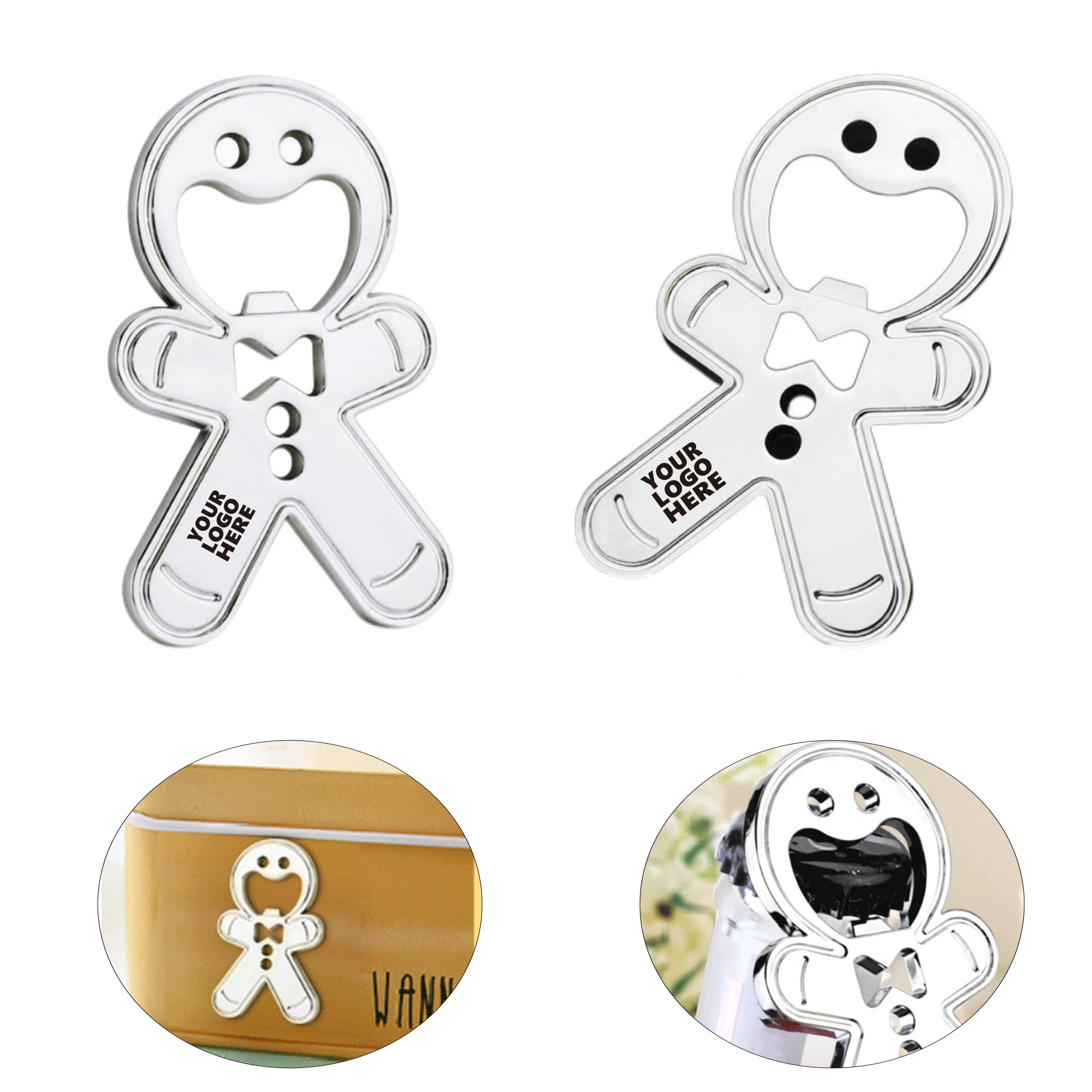 Gingerbread Man Bottle Opener Fridge Sticker 2