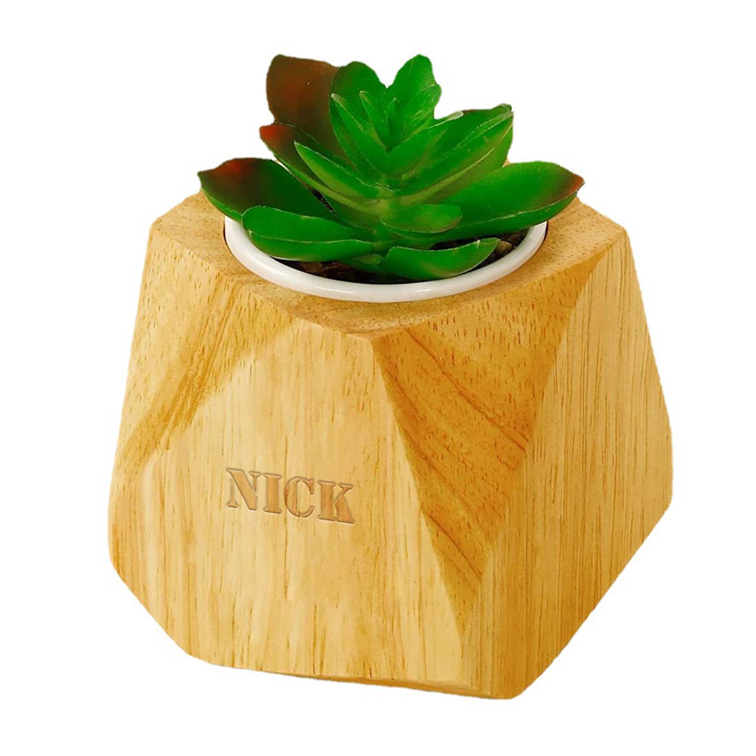 Solid Wood Succulent Flowerpot Container 1