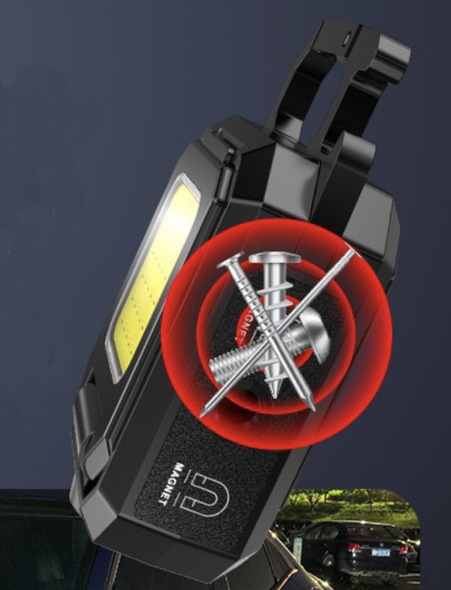 Bottle Opener Keychain Mini Pocket Flashlight with Magnet Bracket Folding 8