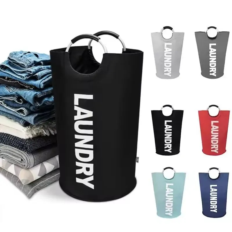 90L Large Laundry Basket Waterproof Clothes Bin Collapsible 8