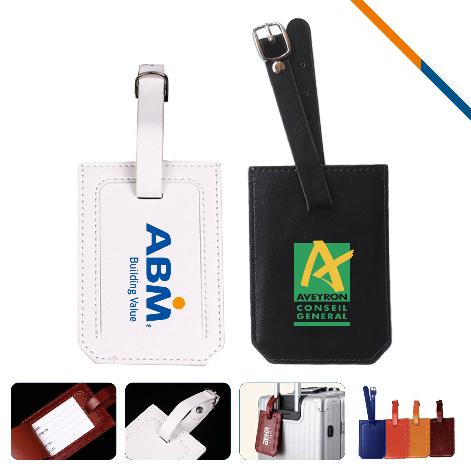FuseTag PU Leather Luggage Tag 2