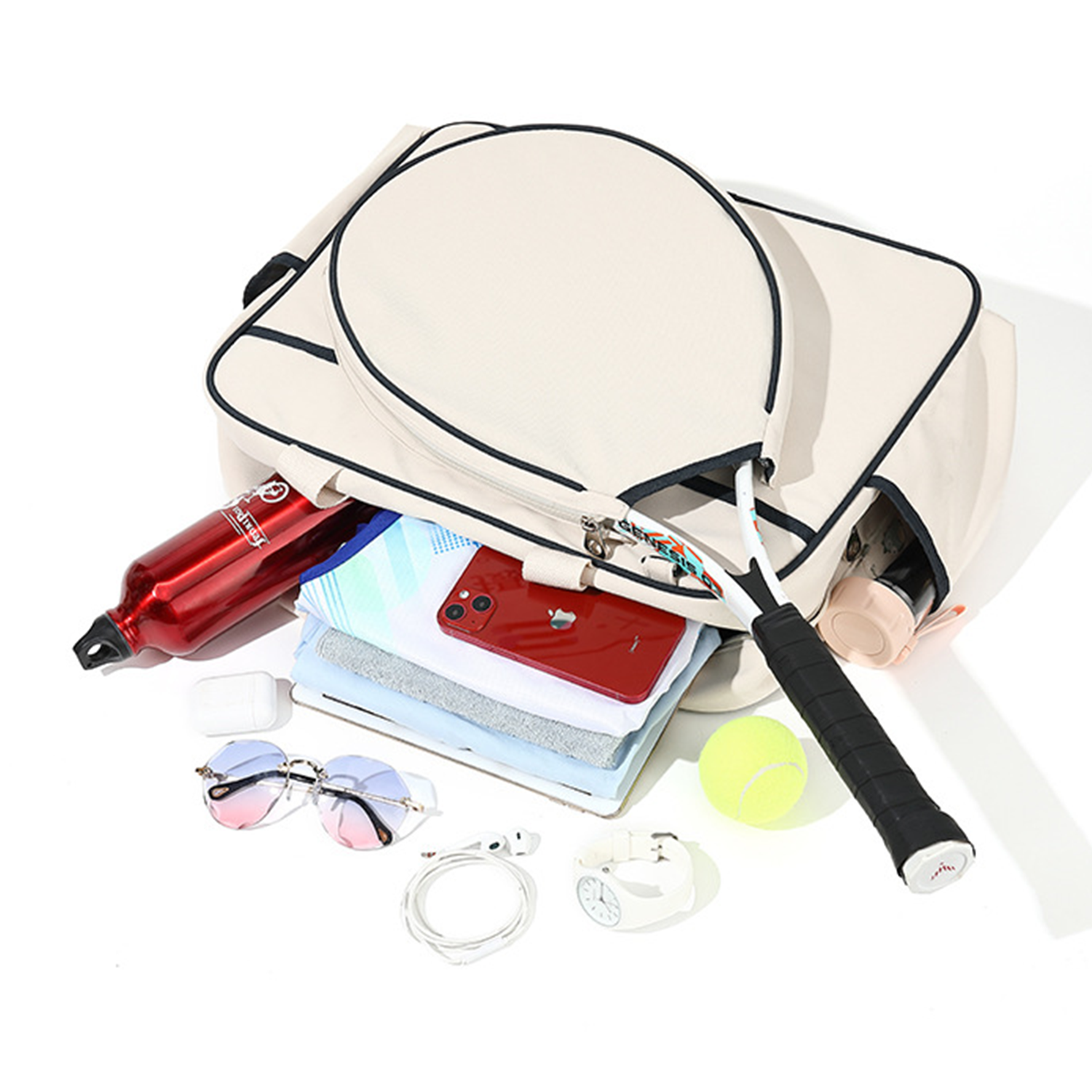 Wipeable Tennis Racket Shoulder Pickleball Gym Tote Bag 2