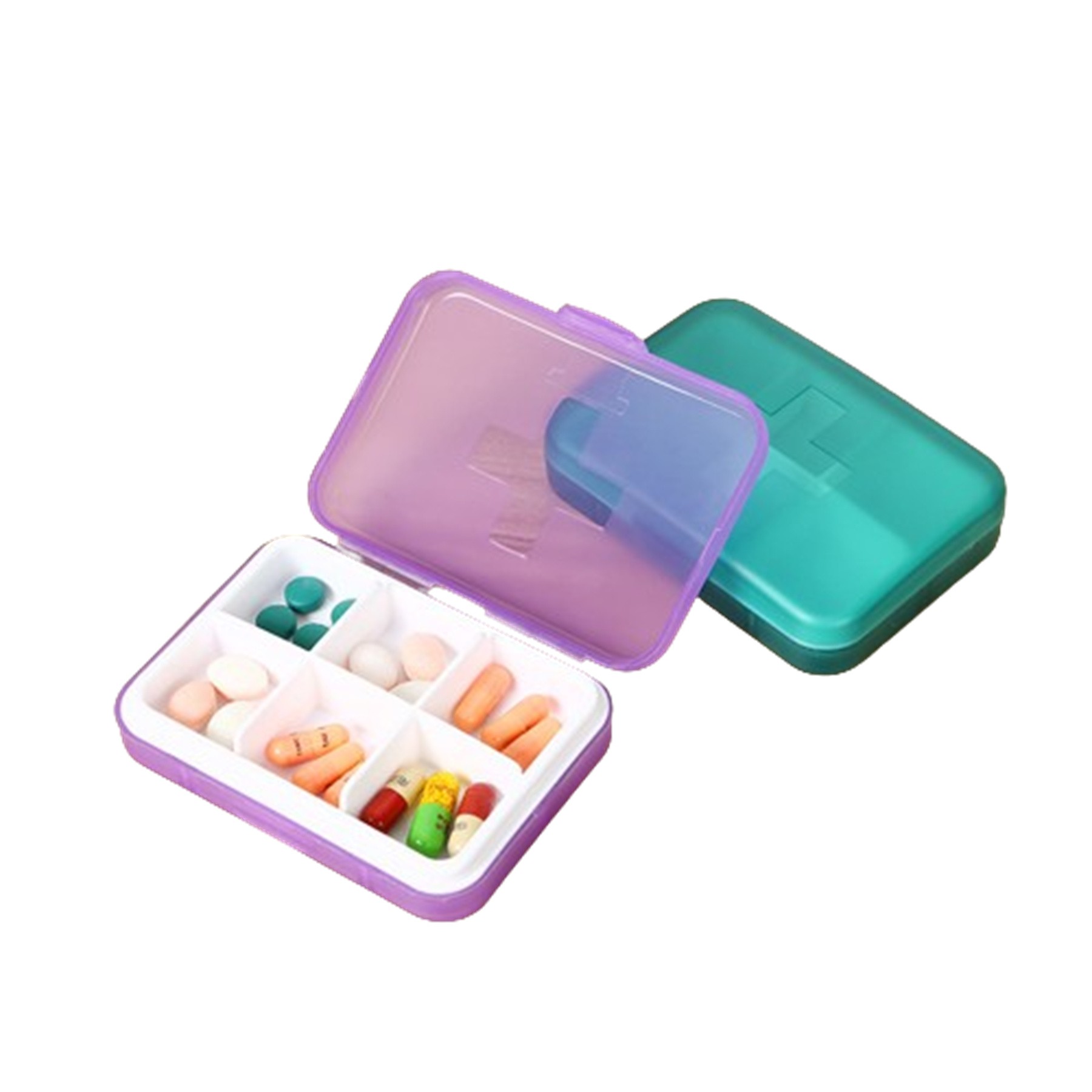 Compact Pill Box With 6 Compartments 2