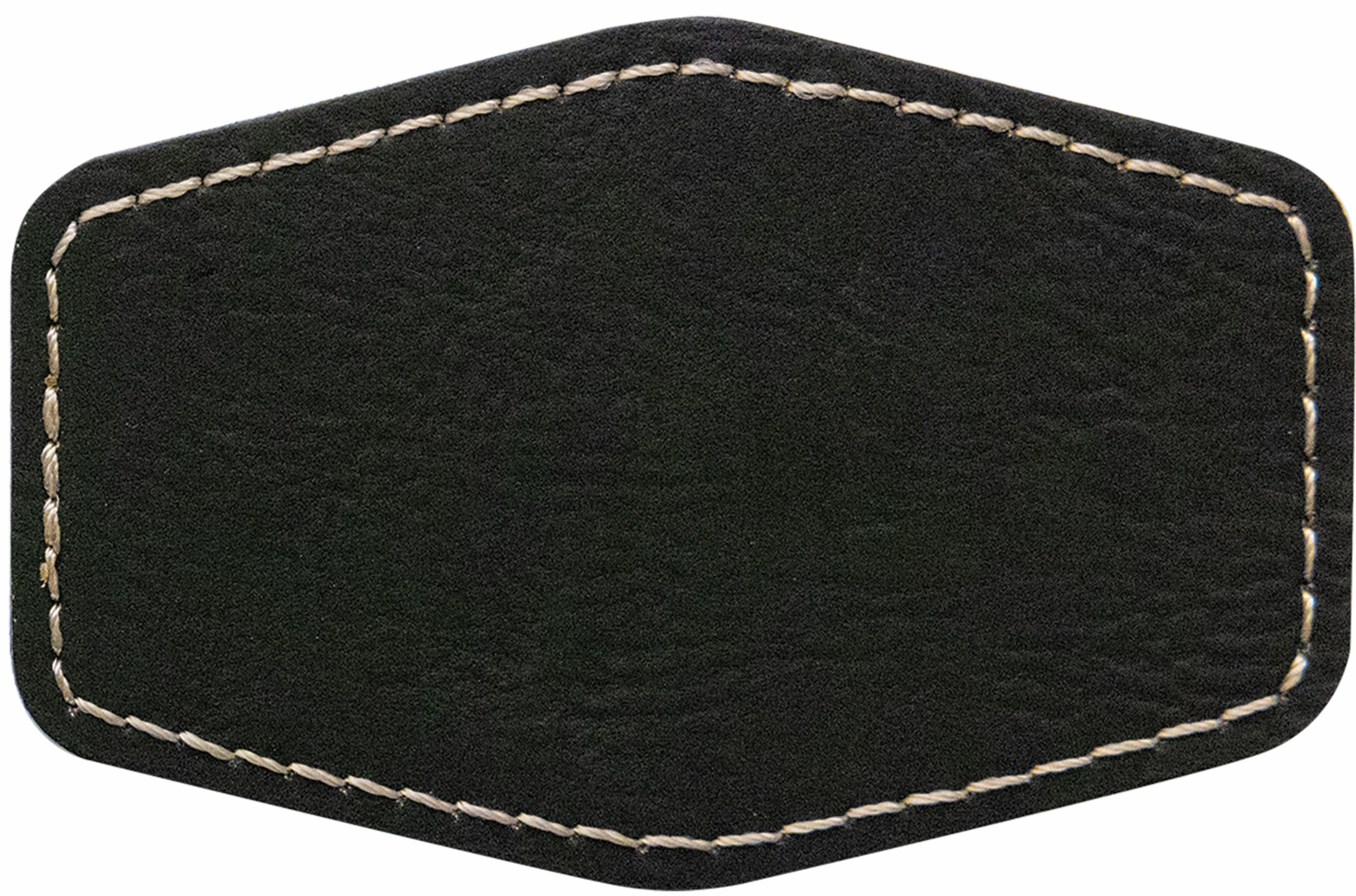 3" x 2" Hex Leatherette Patch with Adhesive 2