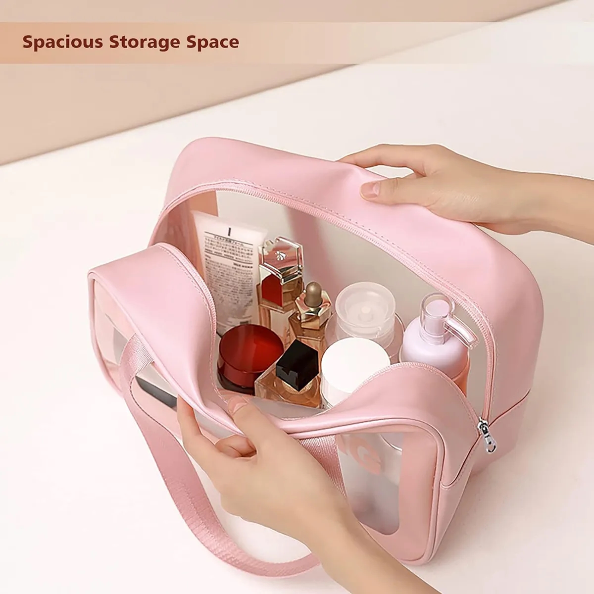 Translucent Toiletry Bag with with Handy Handle 5