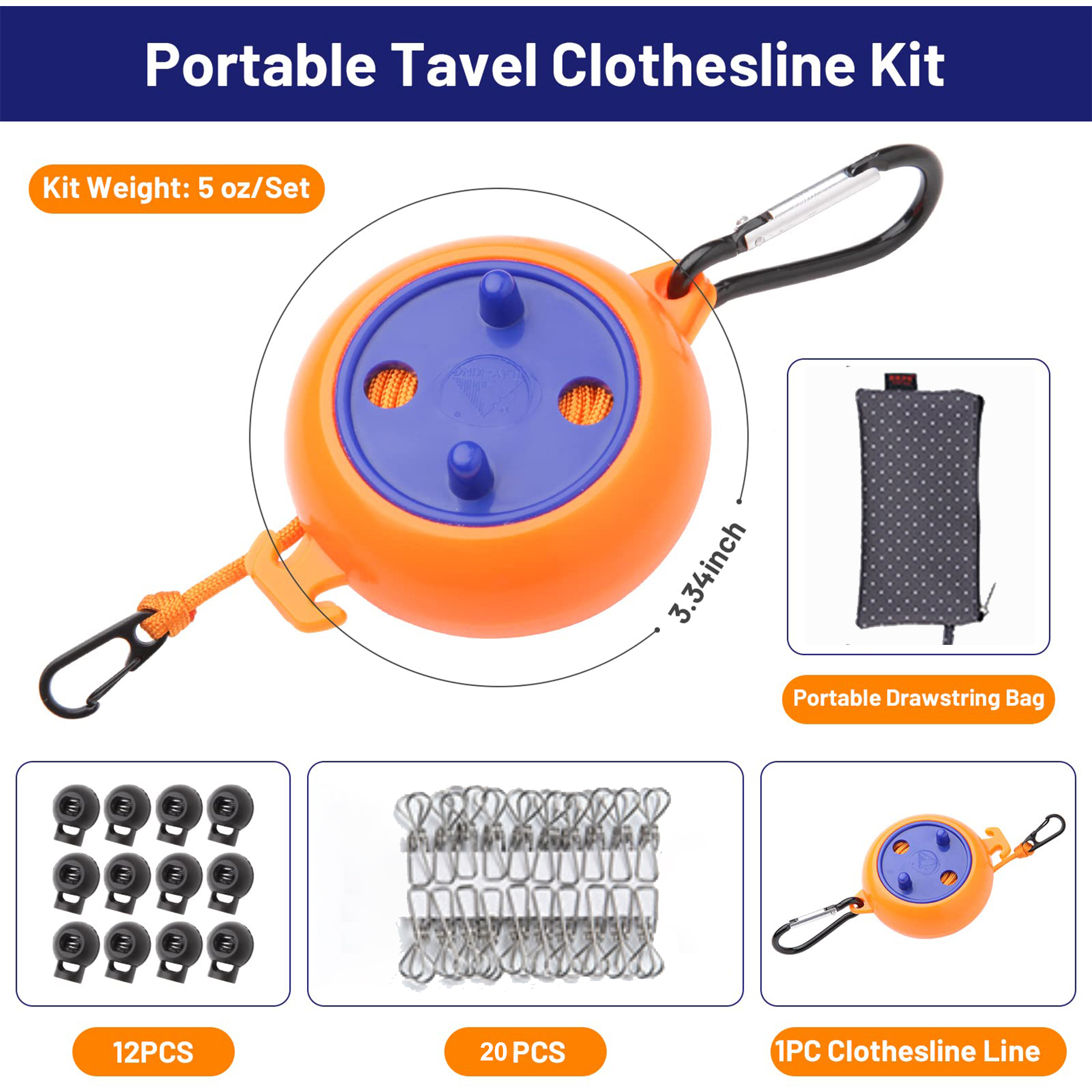 Portable Travel Clothesline Cord 2