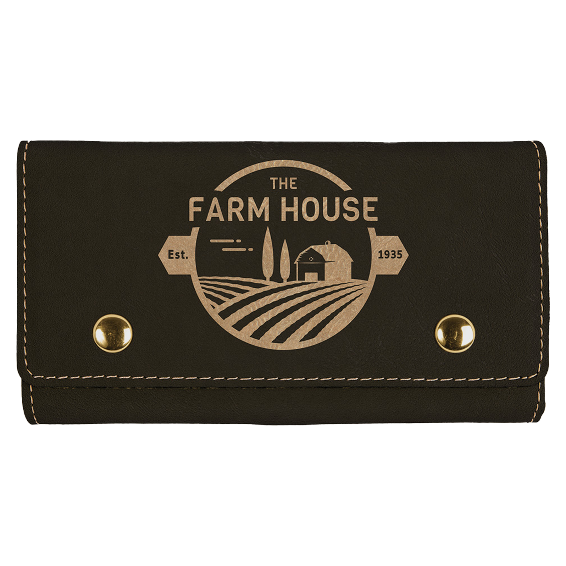 Black & Gold Leatherette Card & Dice Set