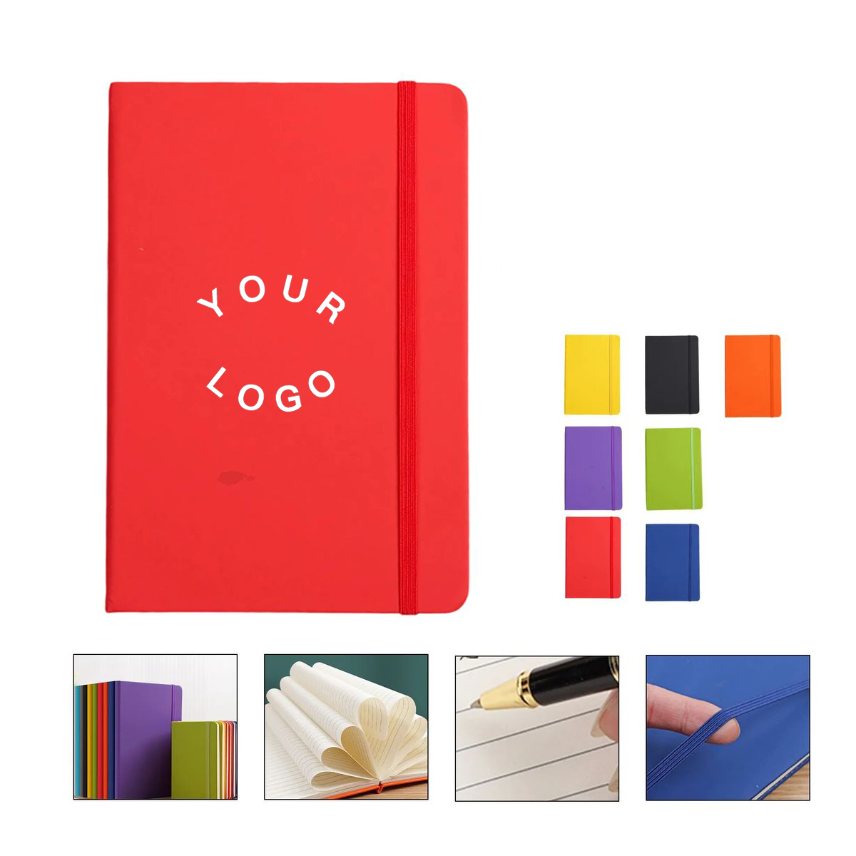 A5 PU Leather Journal Notebook with Elastic Strap 10