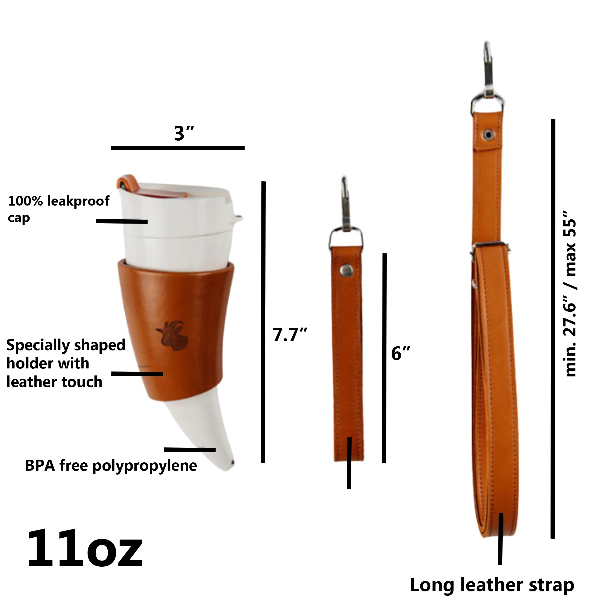 Insulated Stainless Steel Horn Cup 11oz 5