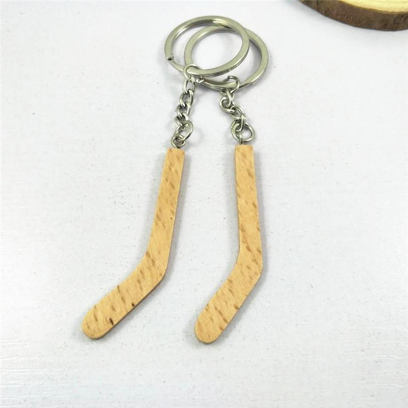 Hockey Stick Wooden Key Pendant 7