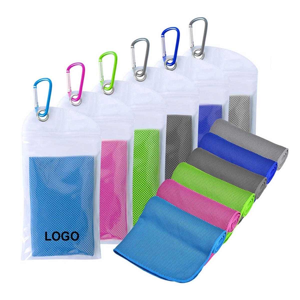 Sport Cooling Microfiber Towel With Carabiner 1