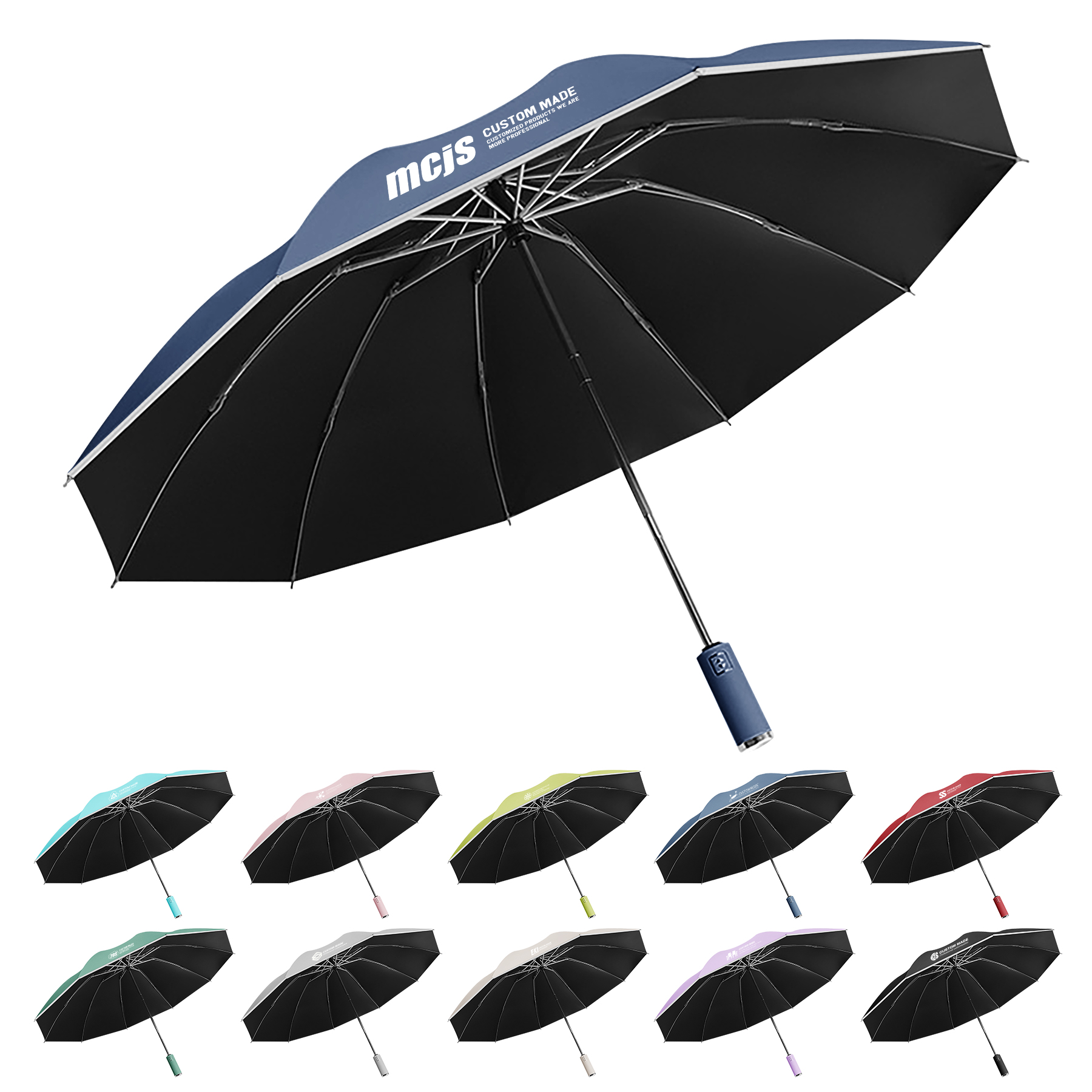 Sunny and Rainy Umbrella with Reflective Strip 2