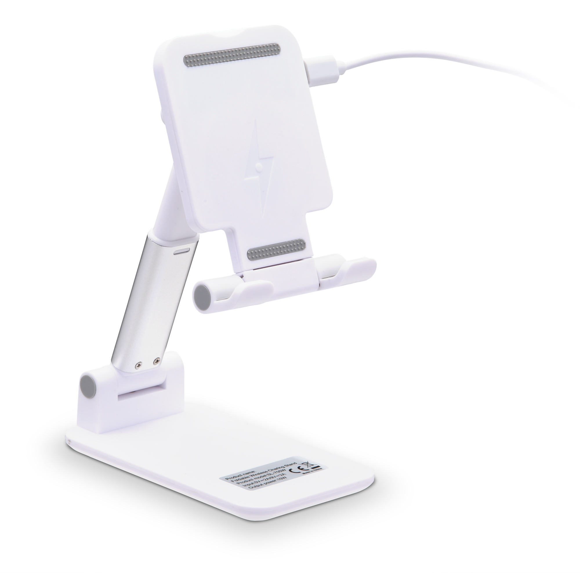 Desktop Cell Phone Holder w/ Wireless Charger 2