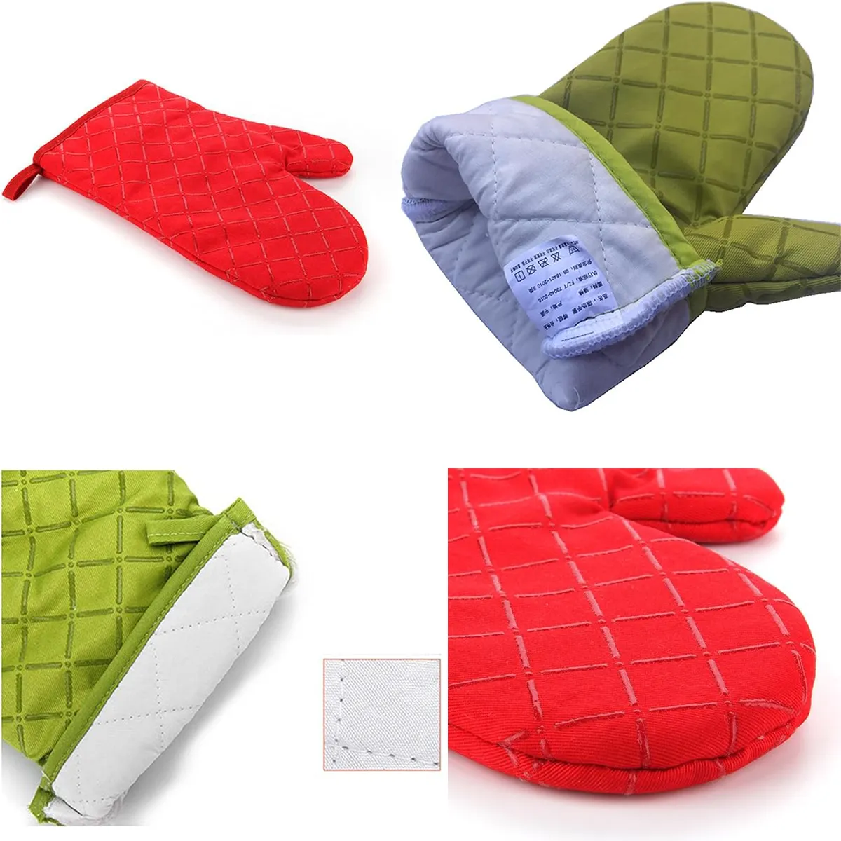 Non-Slip Printed Heat Resistant Waterproof Oven Mitts Glove 4