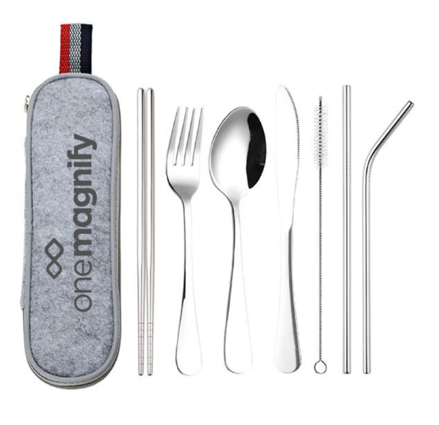 Silver Stainless Steel Cutlery Set In Felt Bag 2