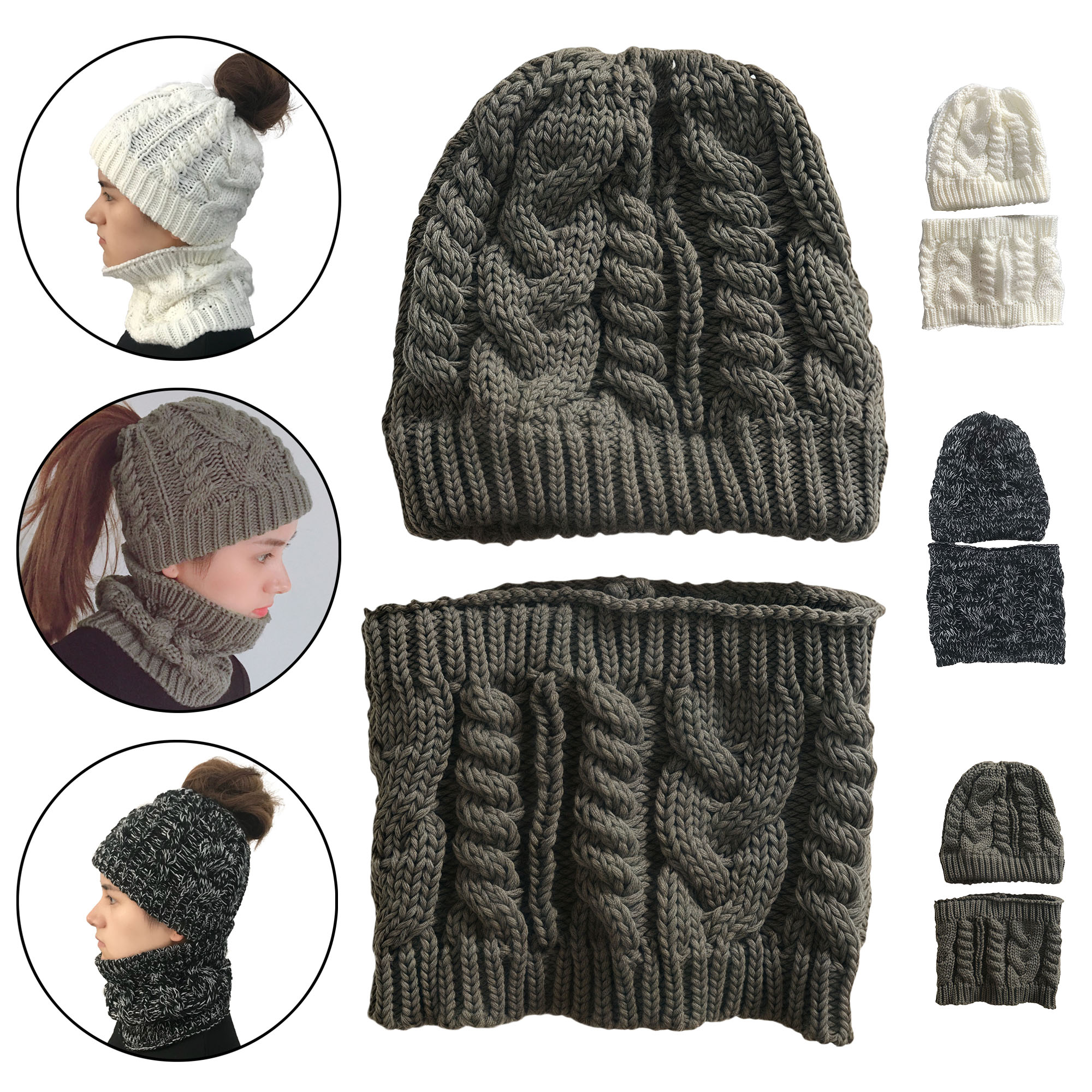 Winter Knit Hat and Scarf Set 5