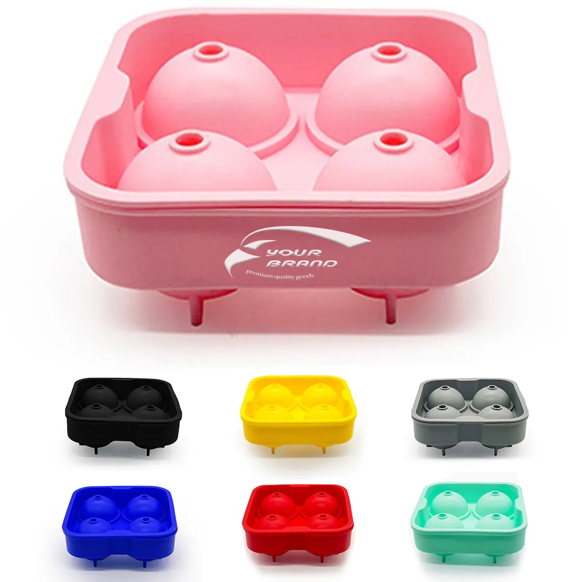 Ice Balls Tray Makes 4/6 Sphere Cube Mold W/ Lid 4