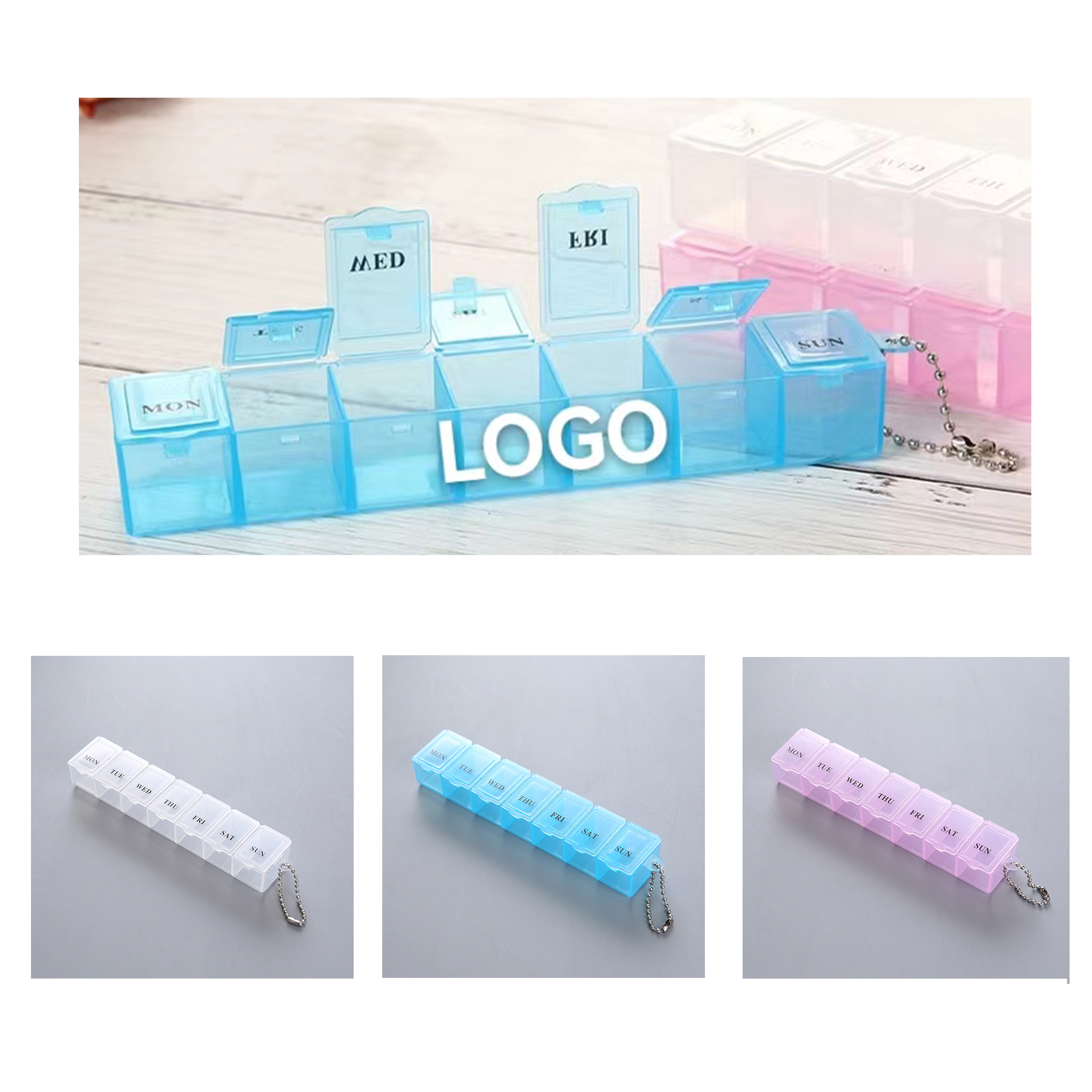 One-Week Pill Box with Chain 2