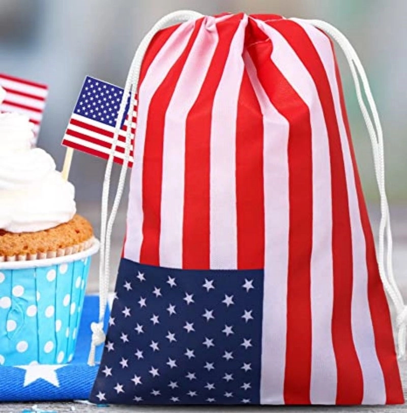 Us Flag Drawstring Gift Treat Bag 5
