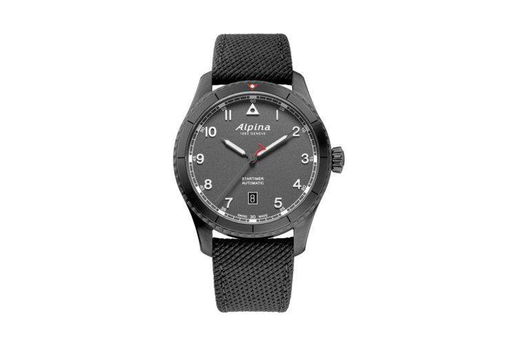 Alpina Men's Startimer Pilot Automatic Gray Rubber Strap Watch 1