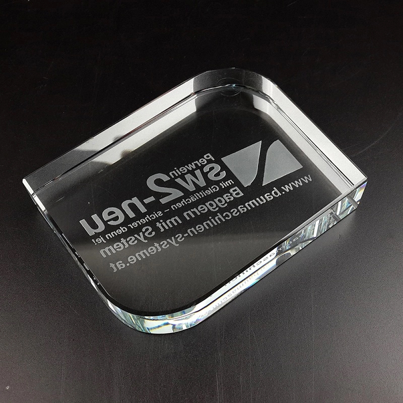 Rectangular Cutaway Crystal Paperweight 2