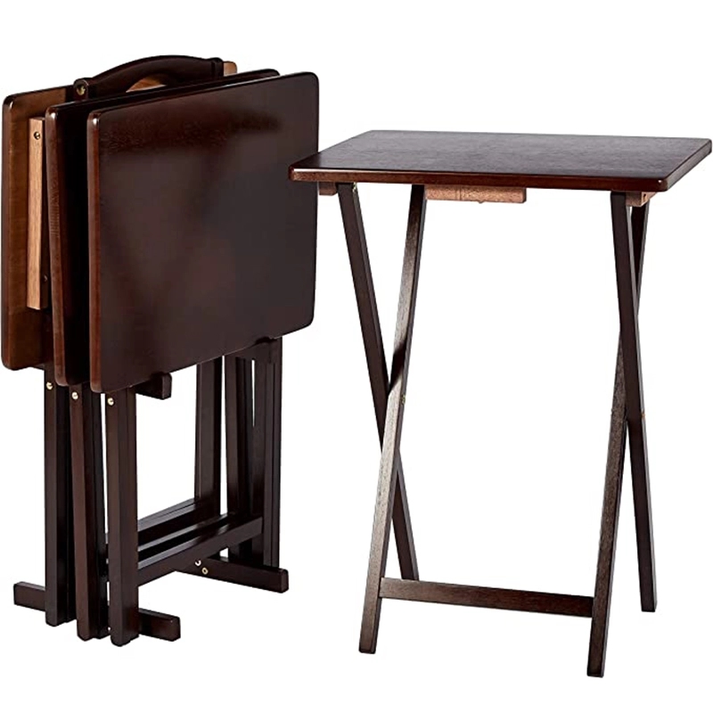 Basics Classic Tv Dinner Folding Trays With Storage Rack 8