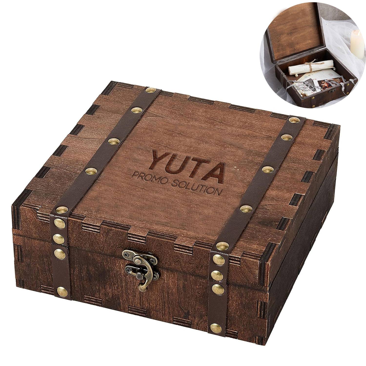 Wooden Square Keepsake Box w/ Lid 2