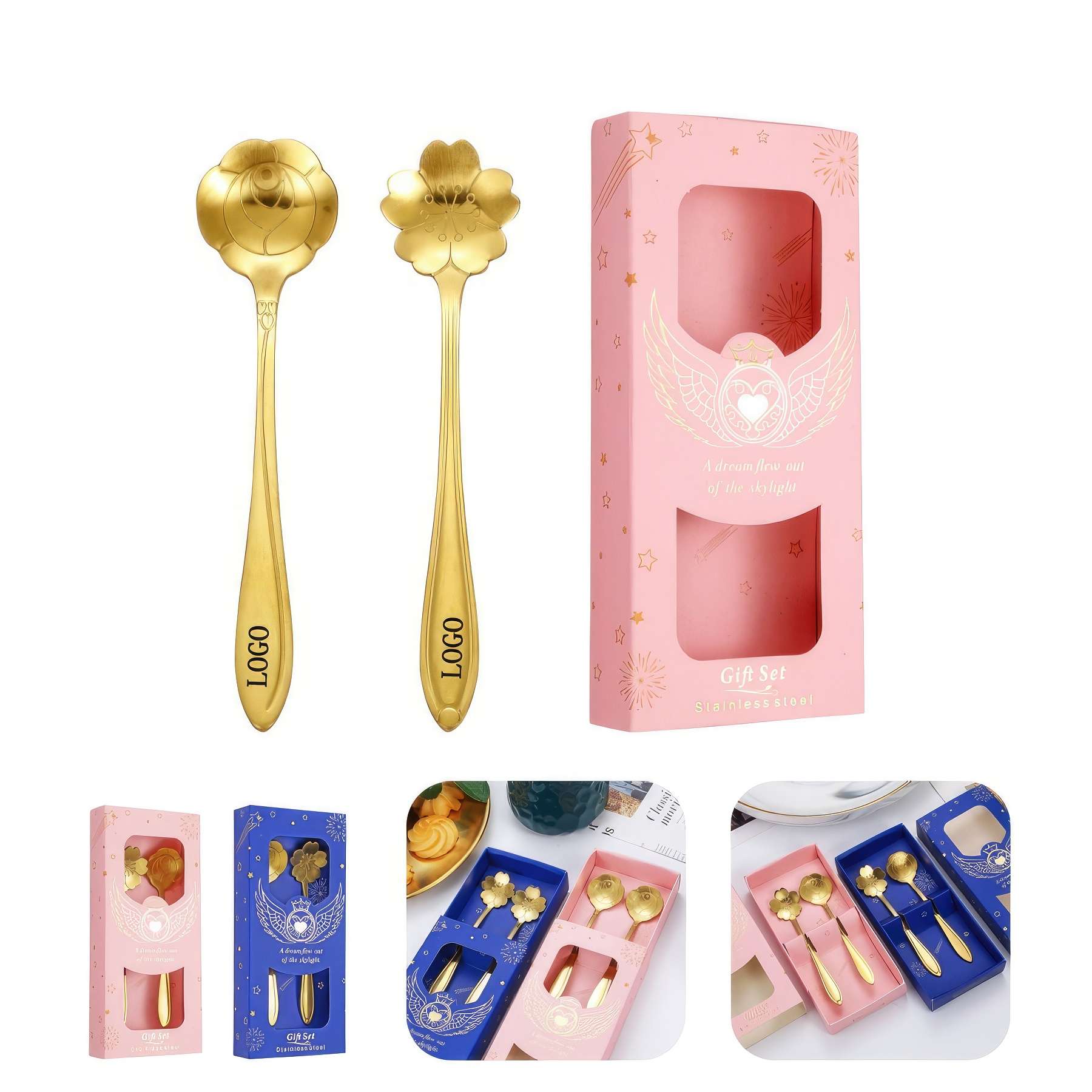 Stainless Steel Coffee Stirrers,Ice Cream Spoon 2