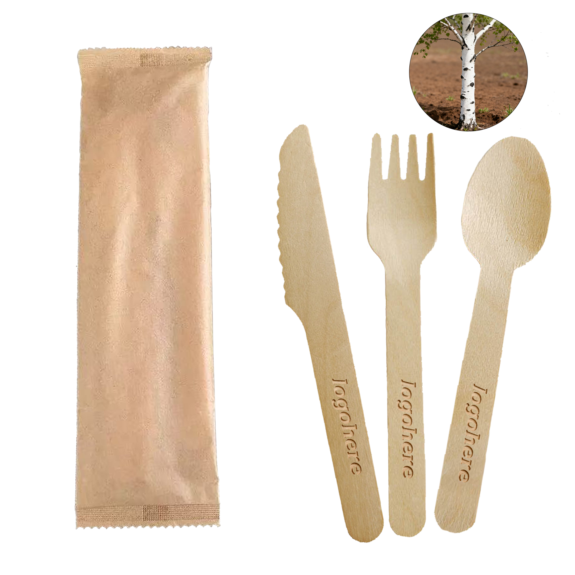 Biodegradable Cutlery Set with Logo 1
