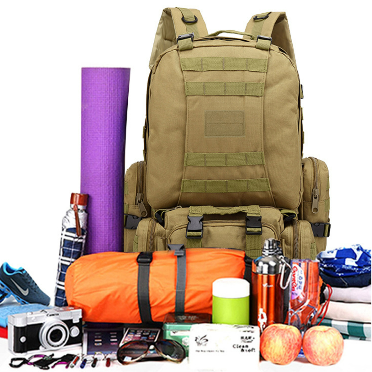 55L Tactical Military Backpack with Detachable Pouches 6